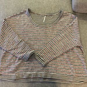 Free people oversized stripe sweatshirt